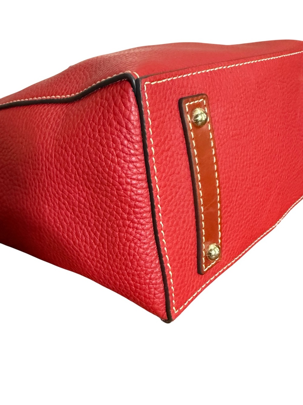 Dooney & Bourke Bridle Red Coral Leather Shoulder Bucket Bag! EUC!! - Picture 7 of 15
